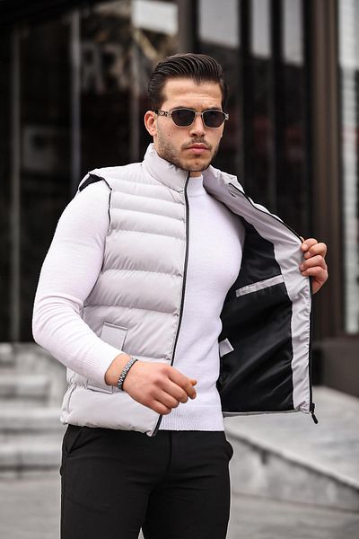 ByTrend Λεπτομέρεια φουσκωτό γιλέκο με φερμουάρ στο στήθος BL 1648