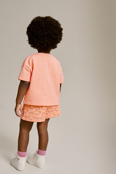 Next Baby 100% Cotton Orange Peppa Ping Short Sleeve Top and Bottom Set