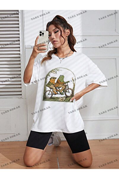 FANBOX SHOP Μπλουζάκι με στάμπα BAY Frog Unisex με ανοιχτό τους ώμους - KOD-1364