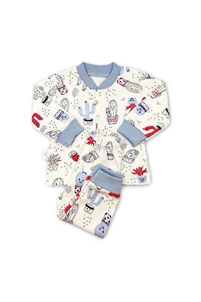 Genel Markalar Sema Baby Sleeper Cactus Bebek Pijama Takımı 0-3 Ay - Mavi