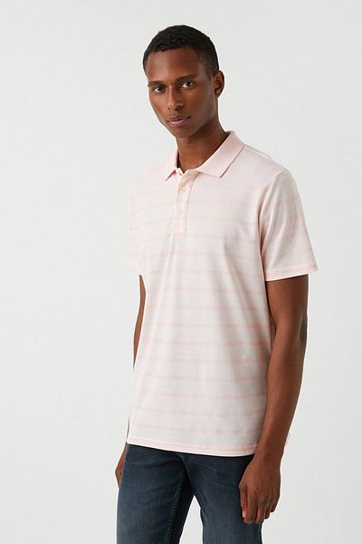 Koton Gestreiftes T-Shirt mit Polokragen