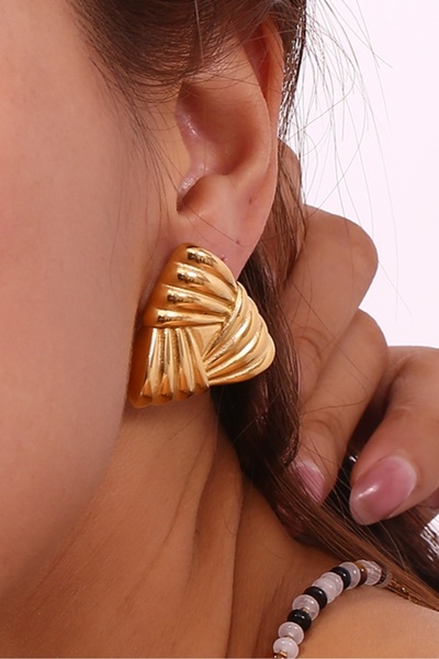 KYOLA DESİGN أقراط ذهبية مثلثة عتيقة