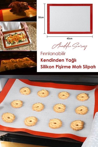 Anadolu Saray 30x40 Ovenable Washable Self-Oiling Silicone Baking and Dough Rolling Mat Silpat