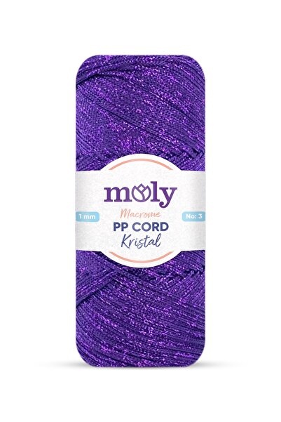 Moly PP Cord Kristal Simli Polyester Makrome  El Örgü İpi 200 gr