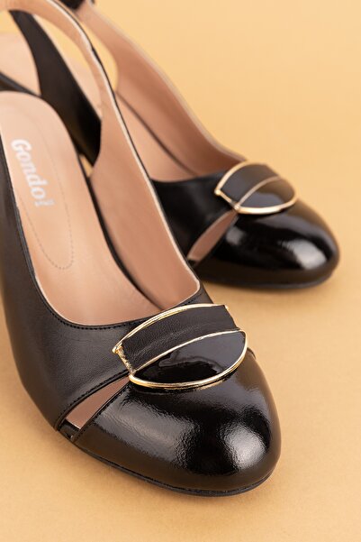 Gondol Hakiki Deri Toka Detaylı Şık Topuklu Ayakkabı Ast.6725