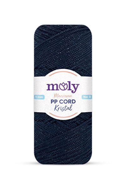 Moly PP Cord Kristal Simli Polyester Makrome  El Örgü İpi 200 gr