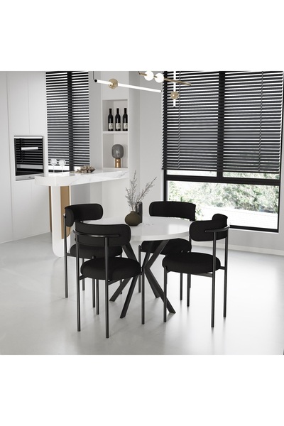 Dekoroom's MOON  4+1  MUTFAK MASA SANDALYE  TAKIM