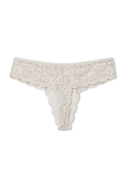 HNX Ecru Lace High Waist Large Size Women's Brazilian Panties