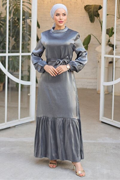 Bestenur Anthracite Mirza Belted Dress 810