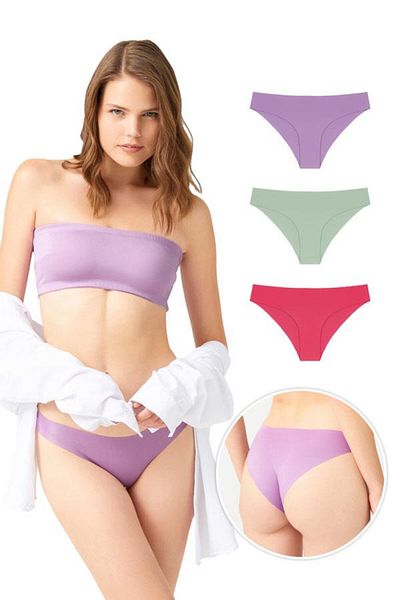 Cottonhill Lézerrel vágott női bikini bugyi 3 db 1. csomag