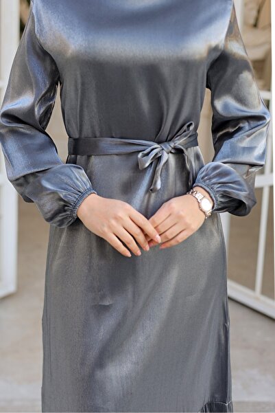 Bestenur Anthracite Mirza Belted Dress 810