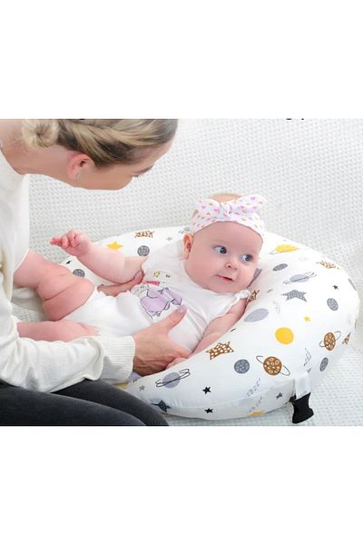 Lucky Day Luxury Breastfeeding Pillow Breastfeeding Support Pillow Breastfeeding Cushion Sitting Support Cushion White Patterned