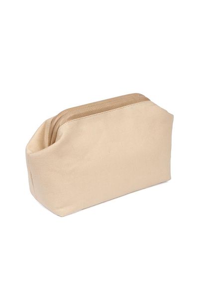 BAHELS Women's Mink Detailed Canvas Portfolio & Clutch Bag