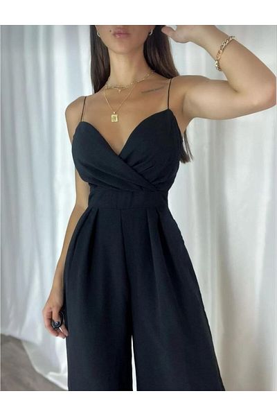 Secret Passion Lingerie New Season Woven Strap Wide Leg Crepe Women's Jumpsuit582191