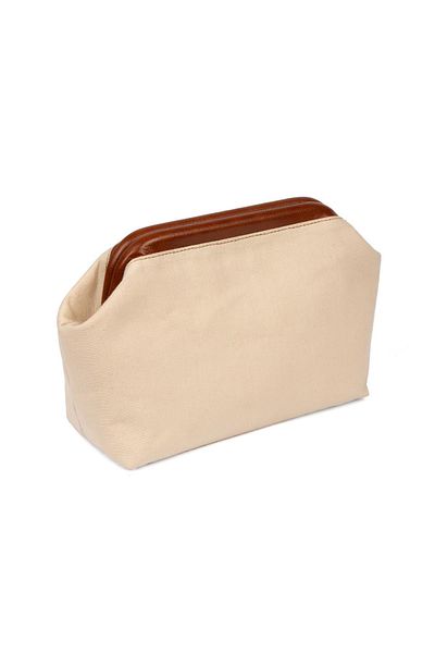 BAHELS Γυναικεία Καφέ Λεπτομερή πάνινη τσάντα Clutch & Clutch