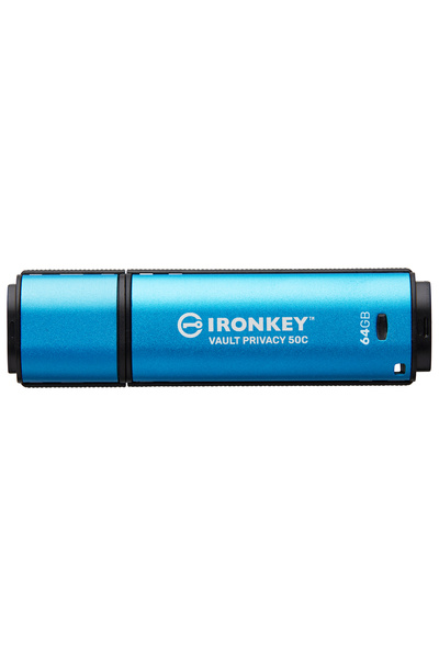 Kingston Unitate de stocare IronKey Vault cu USB-C de 64 GB, 50C AES