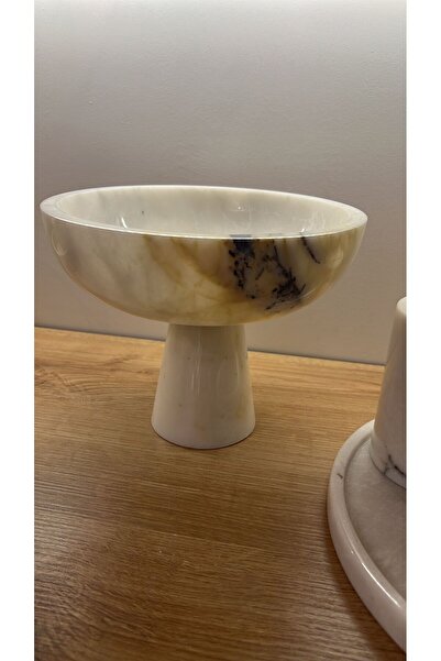 helya marble White Marble Decorative Footed Bowl