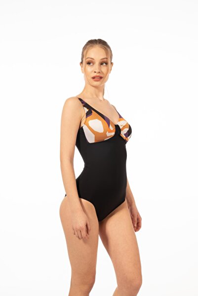 Estiva Women's Recovery Lapped Patterned Swimsuit - Purple