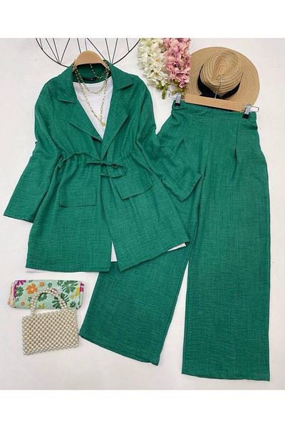 modasindoma women's linen jacket suit