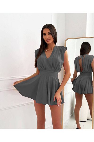 Piano Black Back Lace Up Mini Dress