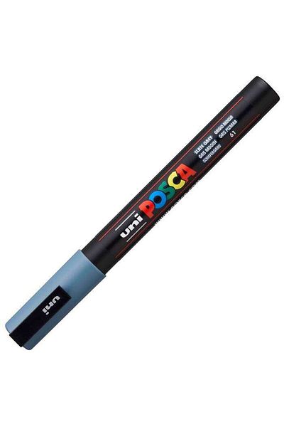 Uni Posca Marker - 0.9-1.3mm Slate Grey, Pc-3M Model