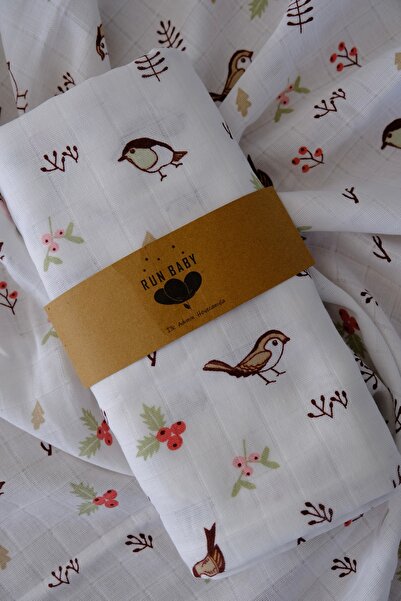 runbaby Oeko-tex Certified 80x90cm Bird 100% Cotton Baby Muslin Blanket