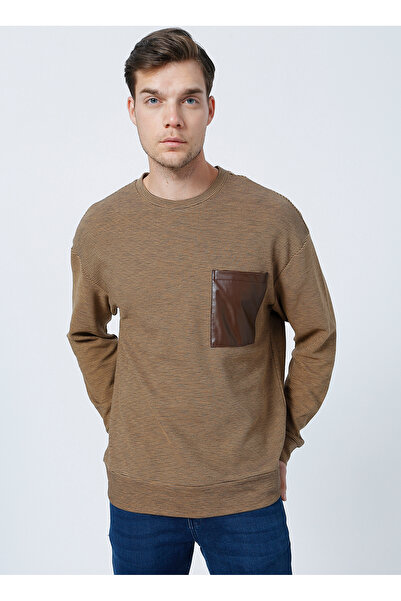 Fabrika O Yaka Deve Tüyü Erkek Sweatshırt Cezayir
