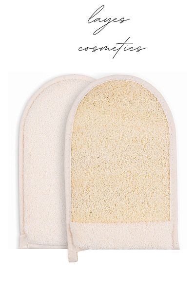 Layes Natural Pumpkin Fiber Face and Body Sac and Natural Pumpkin Fiber Sac Bath Glove