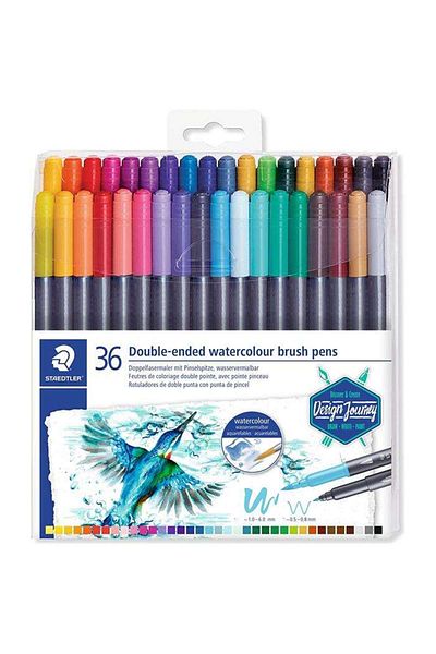 Staedtler Watercolour Brush Pen Double Ended 36 Pieces