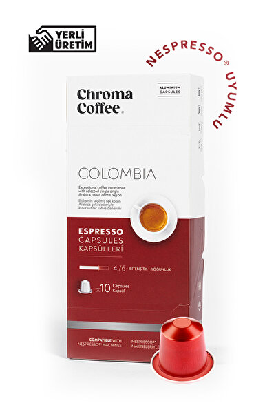 Chroma Coffee Colombia 10 Adet Nespresso Uyumlu Kapsül Kahve %100 Arabica Kolombiya