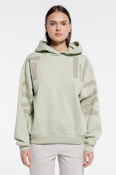 Friday Offset Thomas Women Mint Green Extra Oversize φούτερ με κουκούλα Hoodie - 3 νήματα