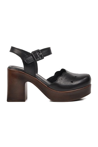 Venüs 2217001 Y Pantofi cu toc pentru femei din piele naturală neagră