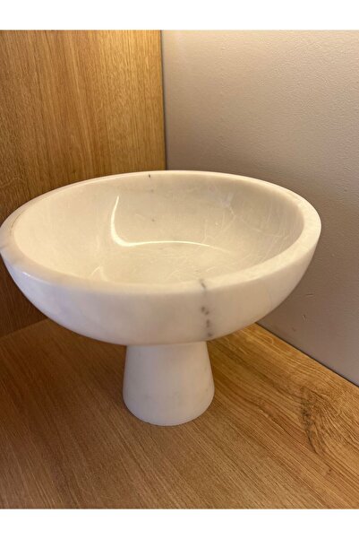 helya marble Beyaz Mermer Dekoratif Ayaklı Kase