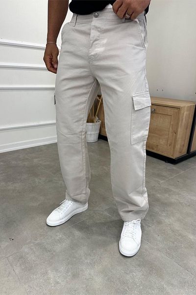 MADZEYMODA Ανδρικό τζιν Cargo Pocket Γκρι Jean
