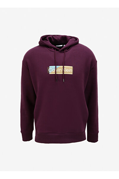 Calvin Klein Kapüşon Yaka Mor Erkek Sweatshırt K10K111820VDS