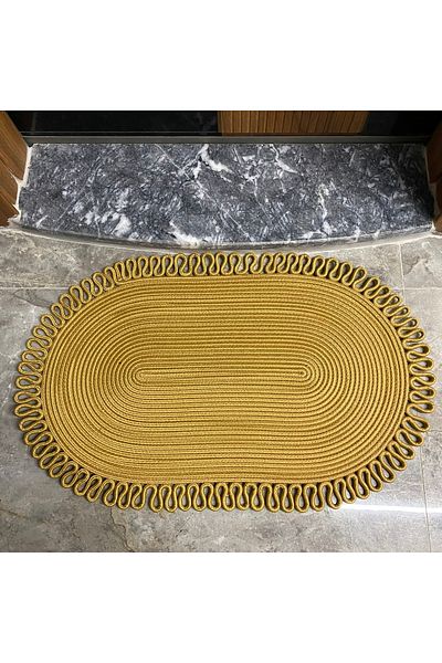 MaVaux Dublin Series Jute, Patterned Door, Door Mat, Bath Mat, Balcony Mat / Gift, Household Item