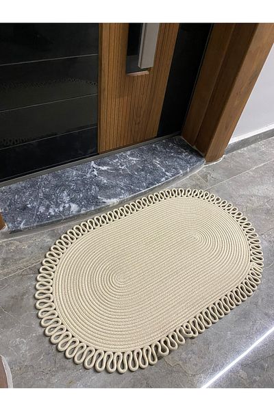 MaVaux Dublin Series Jute, Patterned Door, Door Mat, Bath Mat, Balcony Mat / Gift, Household Item