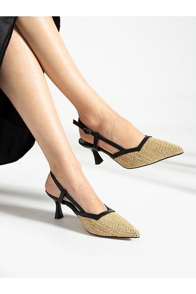 Alemdar Shoes Pantofi de damă cu toc din in negru STEVE