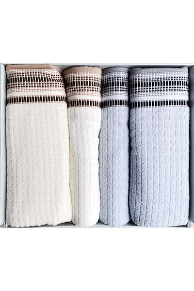 Özdilek BENT GRAY-CREAM BEST SET HAMAMAM SET