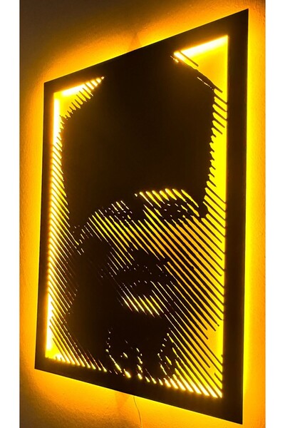 net tasarım Led Işikli Ahşap Atatürk Duvar Dekoru,mdf Tablo