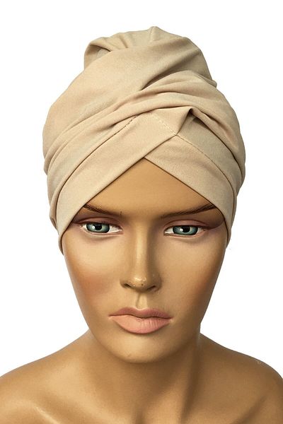 Vera Aura Ready Turban Καπάκι Μπεζ σταυρωτό γυναικείο μανίκι μαγιό Καπάκι μαγιό