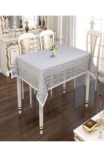 De'Vor Patterned Table Cloth, Special Design Luxury Table Cloth, Burnt Fabric