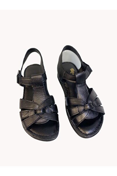 KAFKASLAR AYAKKABI Σανδάλια Velcro Ορθοπεδικά Γνήσιο Δέρμα Μαλακή Επίπεδη Σόλα