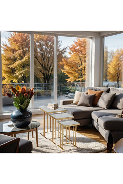 Ekgconcept Ultra Lüx Kare Zigon Sehpa Ultra Lak Kaplama 18mm Mdf Hıghgloss Yü...