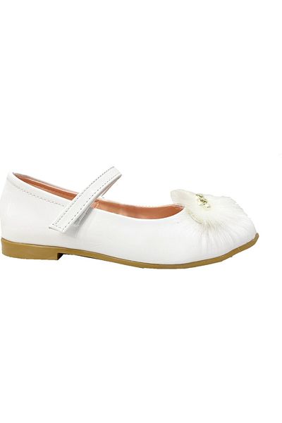 Ayakkabı Ülkesi Balerina Fete Ortopedică Pietrită, Velcro, Albă