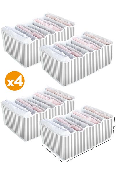 ESTİ 4 Pieces - 8 Compartment Drawer Accordion Organizer - Large 24 X 37 X 18