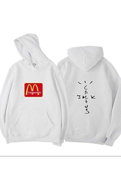 PERISENSE سويت شيرت بغطاء للرأس مطبوع عليه صبار M للرجال والنساء للجنسين