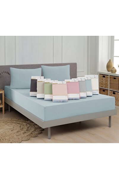 Altın Yaprak DOUBLE PERSON RUBBERED 100% COTTON COMBED BED Sheet + 2 Pillowcases (50x70 cm)