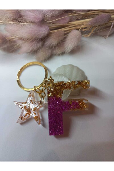 demirbasavm سلسلة مفاتيح إيبوكسي F مصنوعة يدويًا