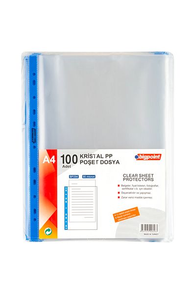 Bigpoint Bag File Blue Striped Crystal 90 Micron Pack of 500